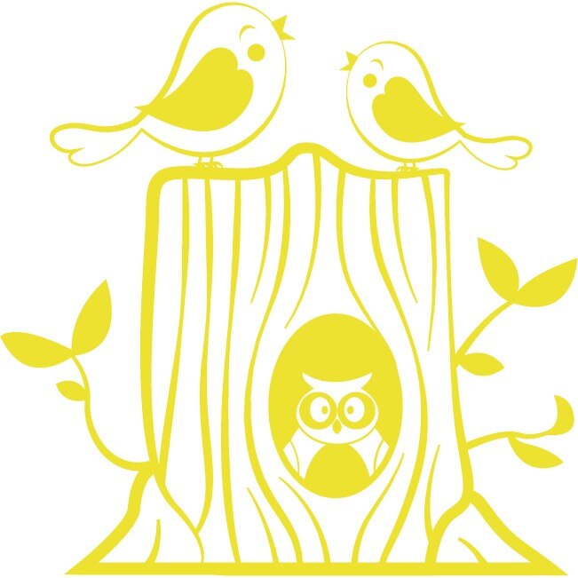 Pasari mici - Sticker Decorativ - Lemon - 89 x 89 cm