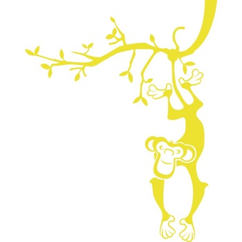Maimuta pe copac - Sticker Decorativ - Lemon - 89 x 113 cm Maimuta pe copac - Sticker Decorativ - Lemon - 89 x 113 cm