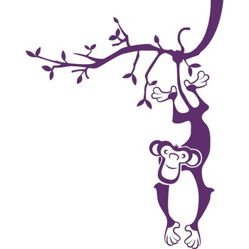 Maimuta pe copac - Sticker Decorativ - Indigo - 89 x 113 cm Maimuta pe copac - Sticker Decorativ - Indigo - 89 x 113 cm