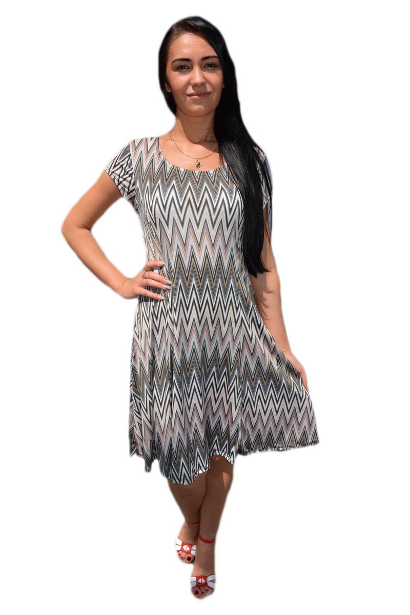 Rochie de zi, material vaporos,D&J Exclusive, Gri-maro