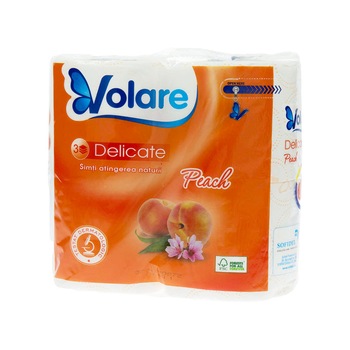 Hartie igienica Volare Delicate piersica 4 role/set Hartie igienica Volare Delicate piersica 4 role/set