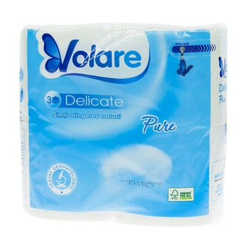 Hartie igienica Volare Delicate Pure alba 4 role/set Hartie igienica Volare Delicate Pure alba 4 role/set