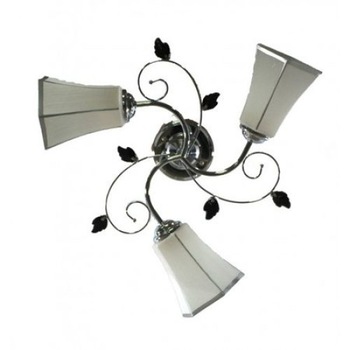 Candelabru Nikom NG 70238-3, E27, 3x40W, 220V, alb, crom Candelabru Nikom NG 70238-3, E27, 3x40W, 220V, alb, crom
