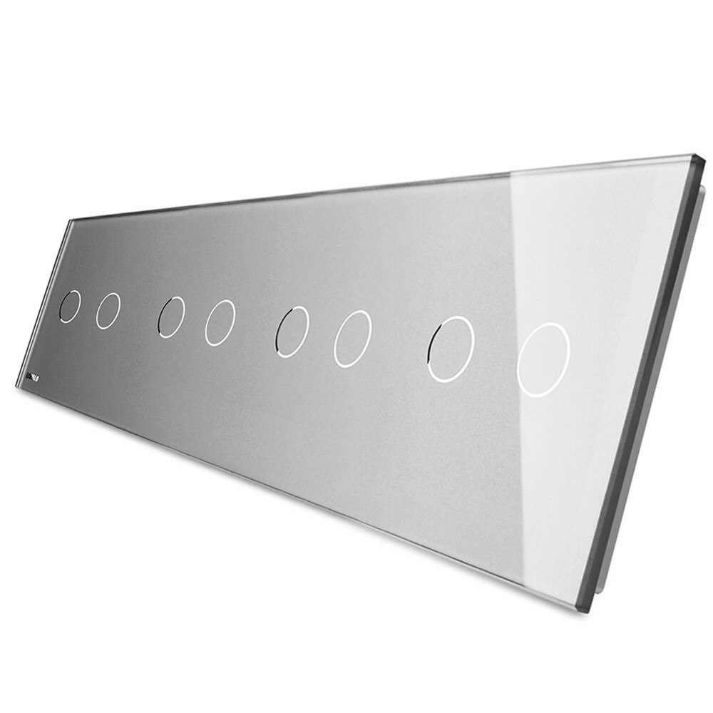 Panou intrerupator 8 pozitii cu touch Livolo din sticla, Gri -Modulul intrerupatorului nu este inclus in pret