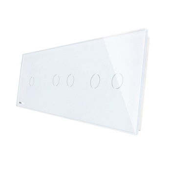 Panou intrerupator simplu+dublu+dublu cu touch LIVOLO din sticla, Alb -Modulul intrerupatorului nu este inclus in pret Panou intrerupator simplu+dublu+dublu cu touch LIVOLO din sticla, Alb -Modulul intrerupatorului nu este inclus in pret