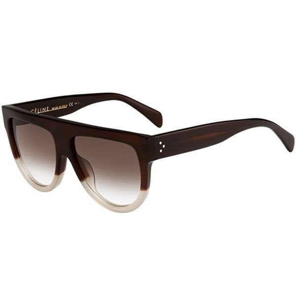 Ochelari de soare Celine shadow CL 41026/S FU7, fashion, maro si alb
