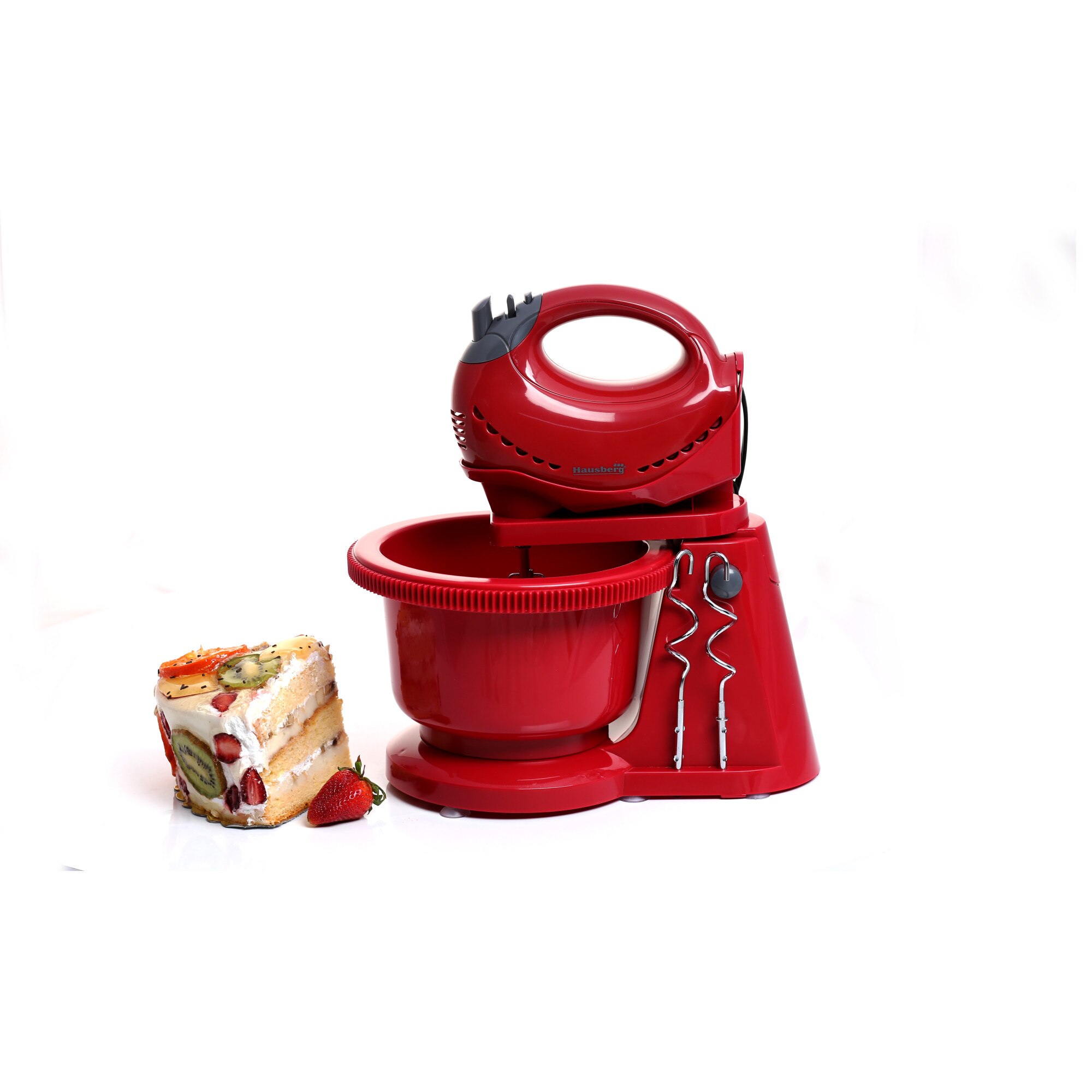 Mixer cu bol rotativ Hausberg HB-3519R, Capacitate 2L , Putere 300W,Rosu