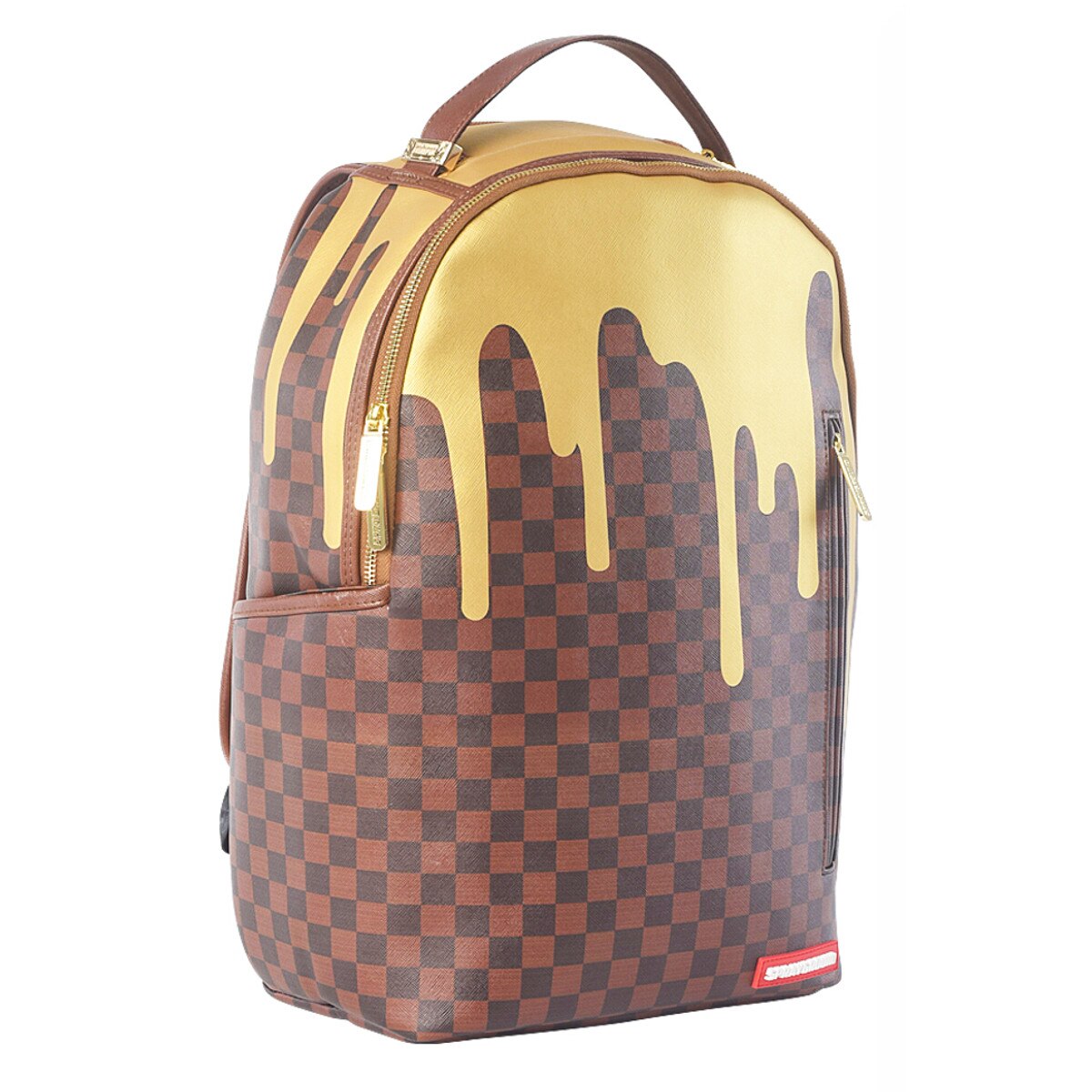 Sprayground gold checkered drips on sale backpack