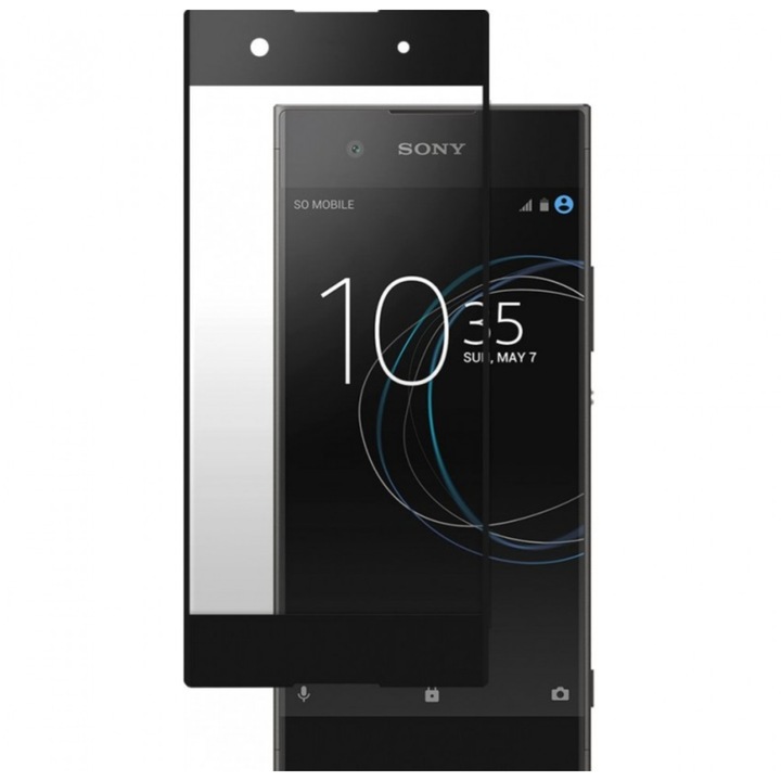5D, 9H стъклено фолио за Sony Xperia XZ Premium, ЧЕРНО, BBL345