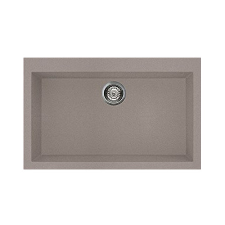 Chiuveta granitek Elleci Quadra 130, 790 x 500 mm, adancime 200 mm, Tortora G43