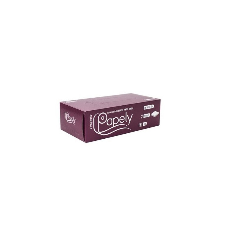 Servetele albe Papely in cutie, 2 straturi, 150buc