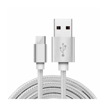 Cablu de date high quality Micro USB pentru Samsung, Huawei, HTC, Allview cu conector micro USB, lungime 3 m, Argintiu Cablu de date high quality Micro USB pentru Samsung, Huawei, HTC, Allview cu conector micro USB, lungime 3 m, Argintiu