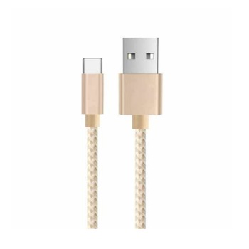 Cablu de date high quality Type-C pentru Samsung, Huawei, HTC, Allview cu conector USB - C, lungime 2 m, Auriu Cablu de date high quality Type-C pentru Samsung, Huawei, HTC, Allview cu conector USB - C, lungime 2 m, Auriu