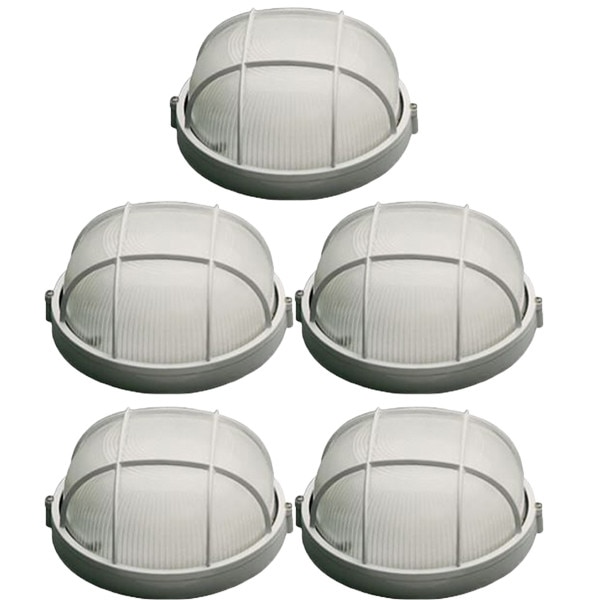 Pachet 5 bucati - Plafoniera cu grila, Aplica clasica, E27, Maxim 16A, Alba