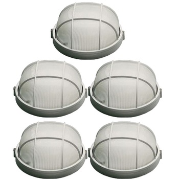 Pachet 5 bucati - Plafoniera cu grila, Aplica clasica, E27, Maxim 16A, Alba Pachet 5 bucati - Plafoniera cu grila, Aplica clasica, E27, Maxim 16A, Alba