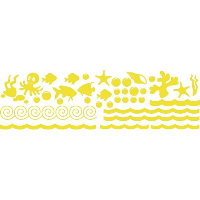 Locuitorii oceanului (pachet) - Sticker Decorativ - Lemon - 245 x 71 cm