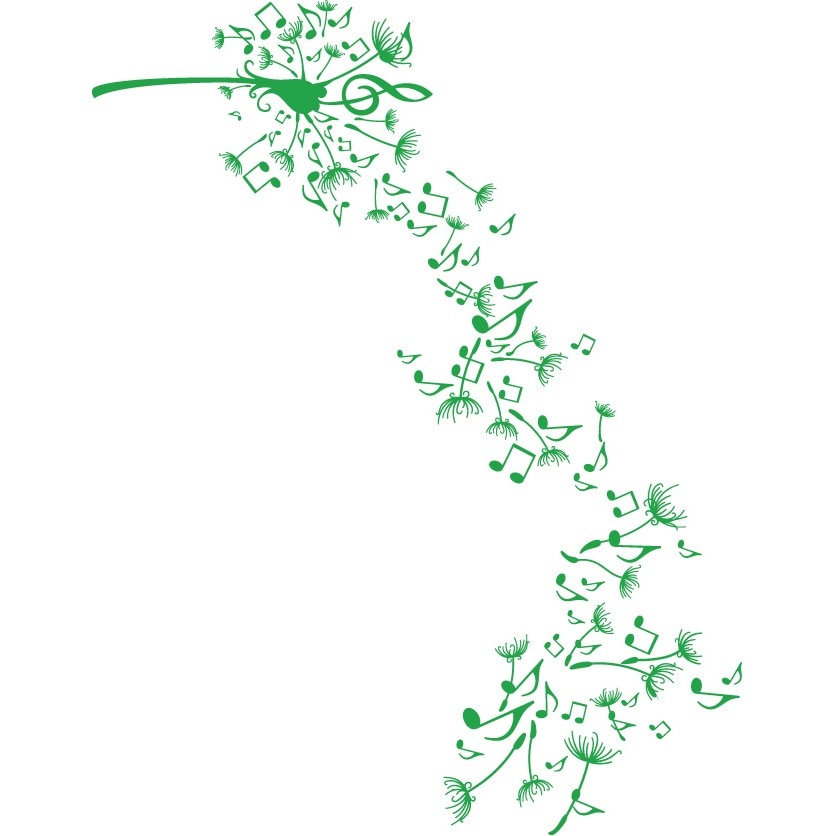 Papadie muzicala - Sticker Decorativ - Verde - 153L x 119 cm