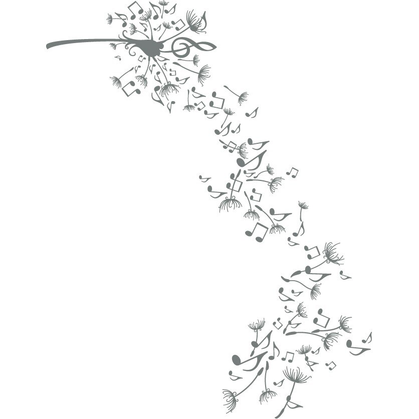 Papadie muzicala - Sticker Decorativ - Gri Metal - 115 x 89 cm