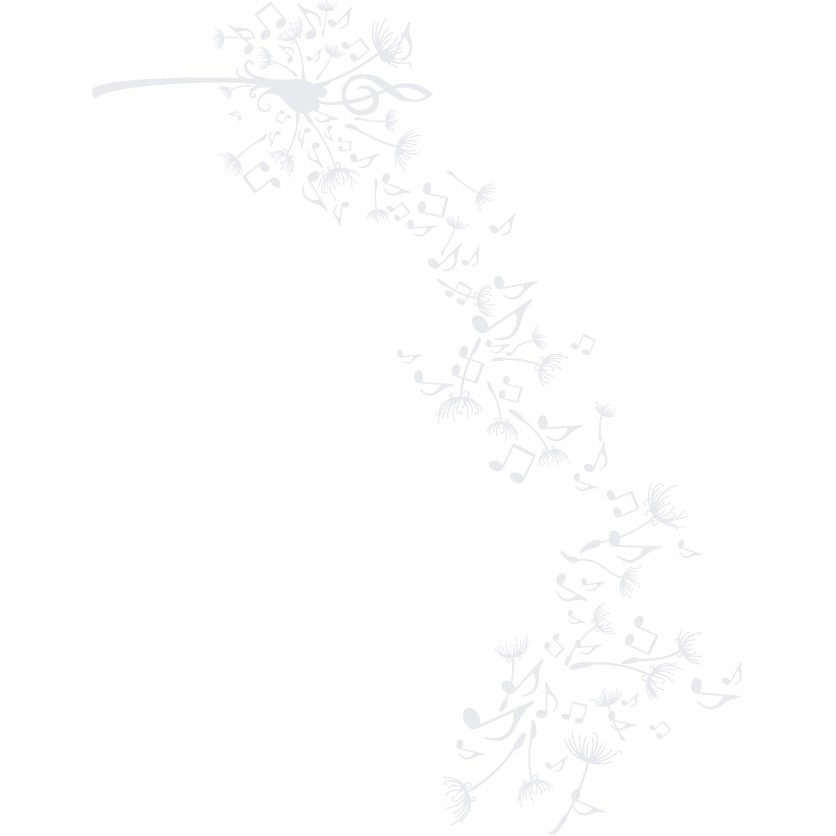 Papadie muzicala - Sticker Decorativ - Alb polar - 115 x 89 cm