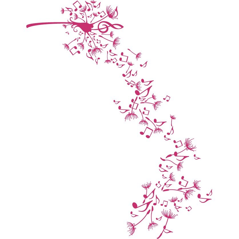 Papadie muzicala - Sticker Decorativ - Magenta - 115 x 89 cm