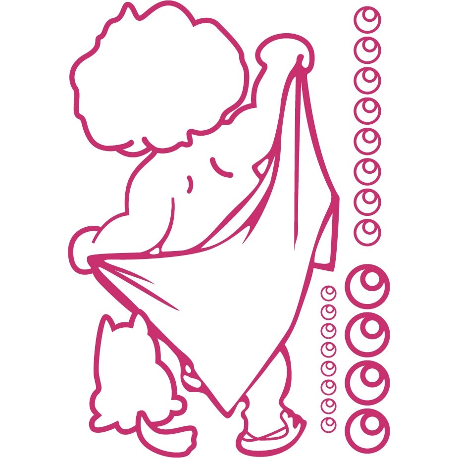 Baietasul ingrijit - Sticker Decorativ - Magenta - 80 x 113 cm