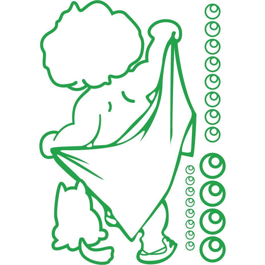 Baietasul ingrijit - Sticker Decorativ - Verde - 80 x 113 cm