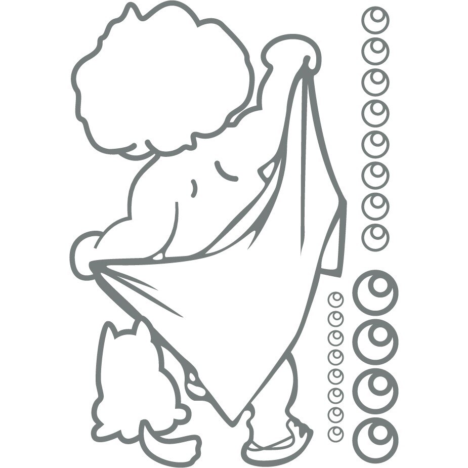 Baietasul ingrijit - Sticker Decorativ - Gri Metal - 106 x 150 cm