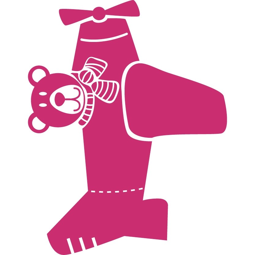 Ursuletul pilot - Sticker Decorativ - Magenta - 152 x 119 cm