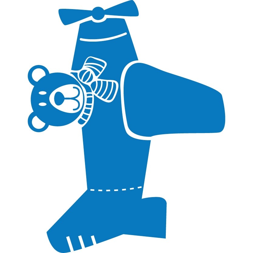 Ursuletul pilot - Sticker Decorativ - Albastru - 152 x 119 cm