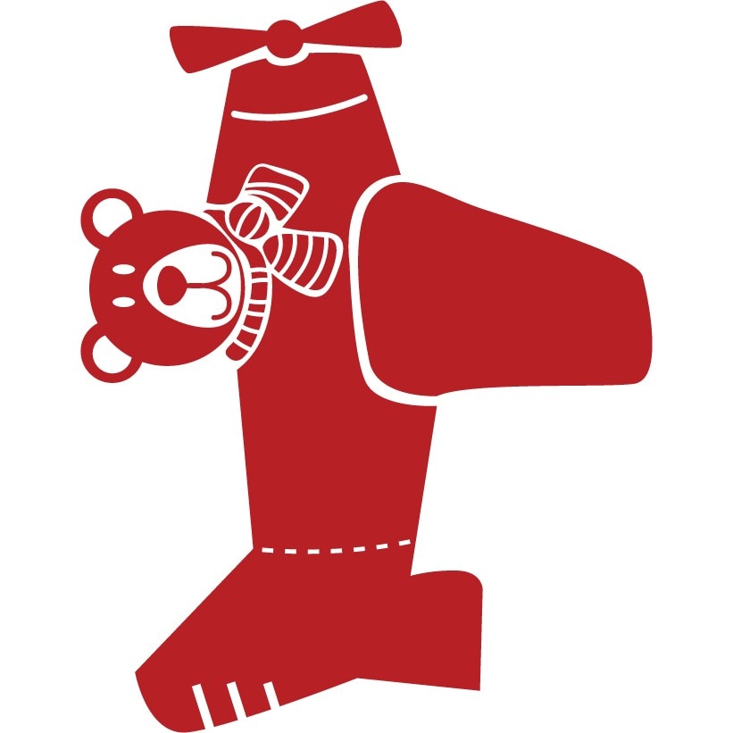 Ursuletul pilot - Sticker Decorativ - Rosu Cardinal - 114 x 89 cm