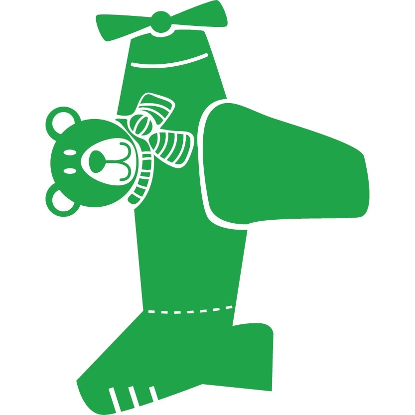 Ursuletul pilot - Sticker Decorativ - Verde - 152 x 119 cm