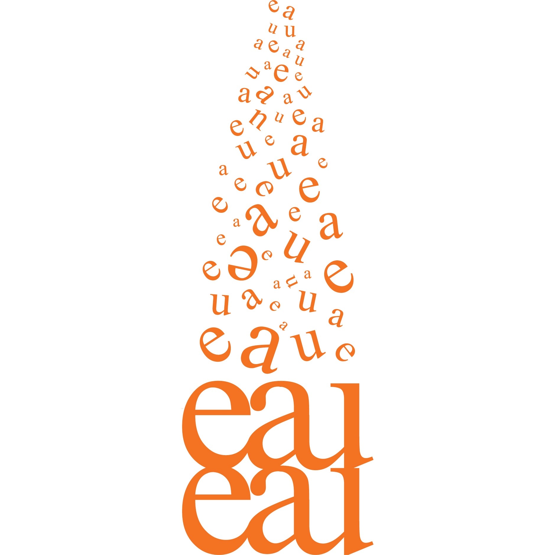 Eau - Apa - Sticker Decorativ - Portocaliu - 135 x 47 cm