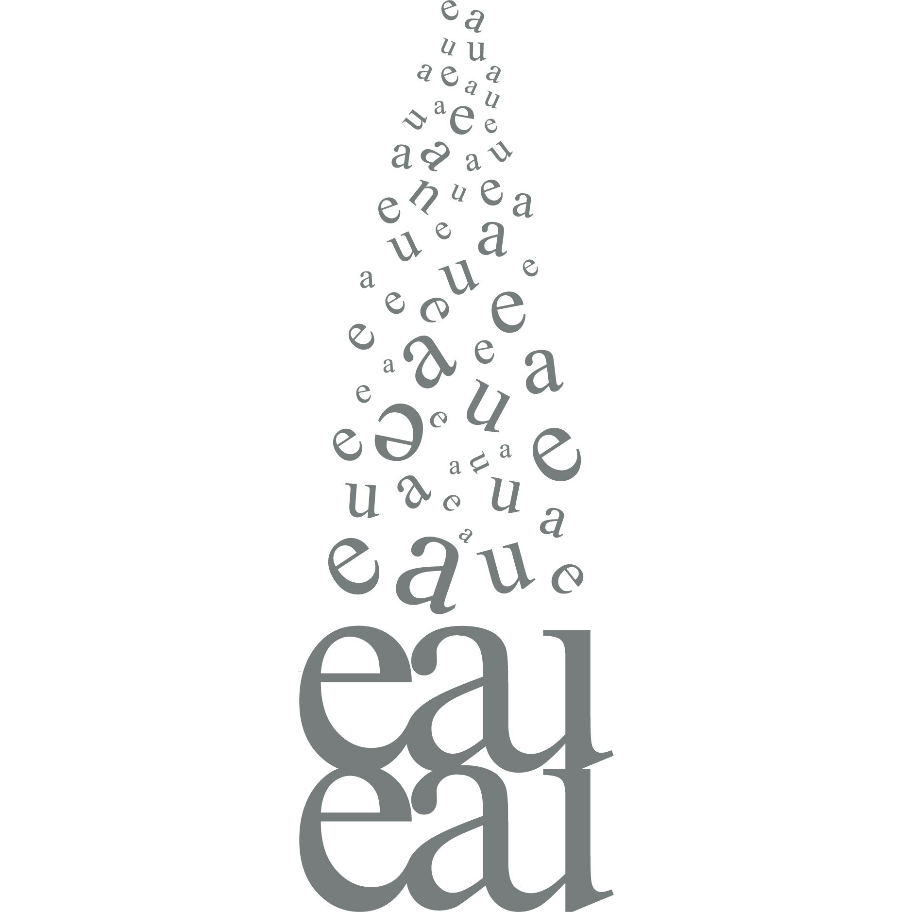 Eau - Apa - Sticker Decorativ - Gri Metal - 135 x 47 cm