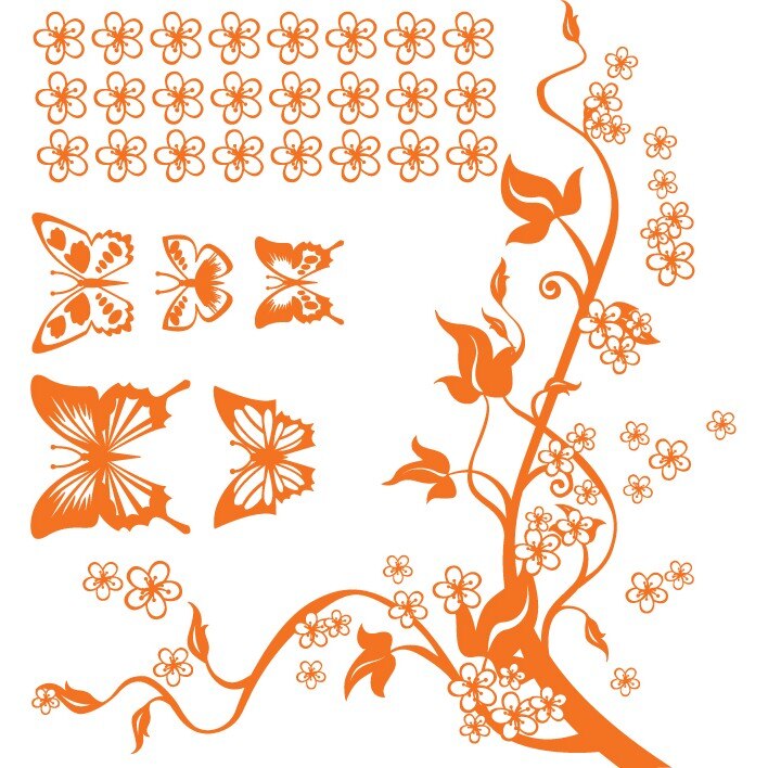 Farmec de primavara - Sticker Decorativ - Portocaliu - 89 x 97 cm