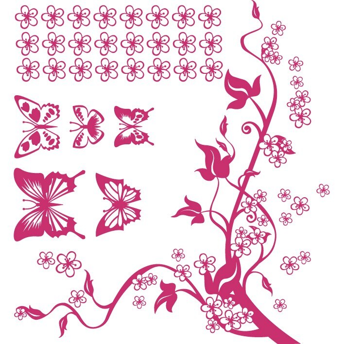 Farmec de primavara - Sticker Decorativ - Magenta - 89 x 97 cm