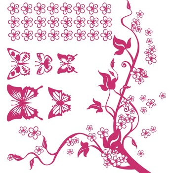 Farmec de primavara - Sticker Decorativ - Magenta - 119 x 129 cm Farmec de primavara - Sticker Decorativ - Magenta - 119 x 129 cm