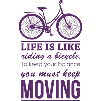 Life Is Like Riding a Bicycle - Sticker Decorativ - Indigo - 89 x 143 cm Life Is Like Riding a Bicycle - Sticker Decorativ - Indigo - 89 x 143 cm