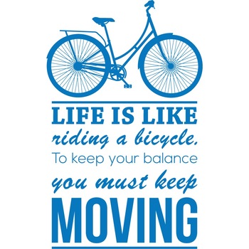 Life Is Like Riding a Bicycle - Sticker Decorativ - Albastru - 119 x 190 cm Life Is Like Riding a Bicycle - Sticker Decorativ - Albastru - 119 x 190 cm