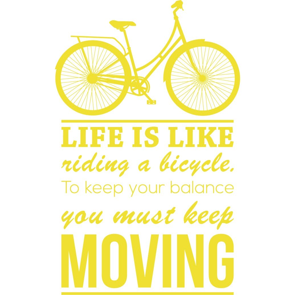 Life Is Like Riding a Bicycle - Sticker Decorativ - Lemon - 89 x 143 cm