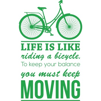 Life Is Like Riding a Bicycle - Sticker Decorativ - Verde - 119 x 190 cm Life Is Like Riding a Bicycle - Sticker Decorativ - Verde - 119 x 190 cm