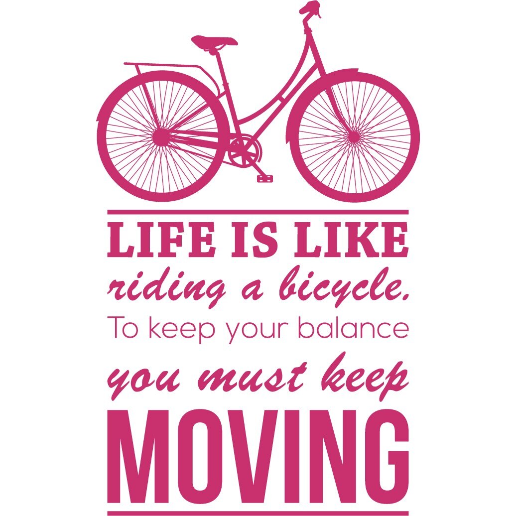 Life Is Like Riding a Bicycle - Sticker Decorativ - Magenta - 119 x 190 cm