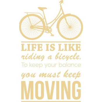 Life Is Like Riding a Bicycle - Sticker Decorativ - Bej - 89 x 143 cm Life Is Like Riding a Bicycle - Sticker Decorativ - Bej - 89 x 143 cm