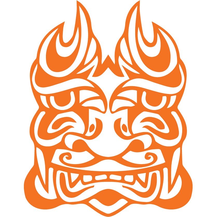 Zeul Tiki - Sticker Decorativ - Portocaliu - 89 x 115 cm