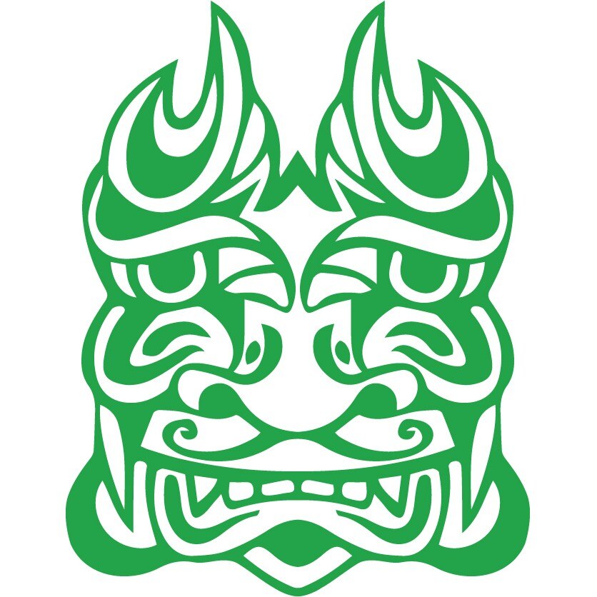 Zeul Tiki - Sticker Decorativ - Verde - 119 x 153 cm