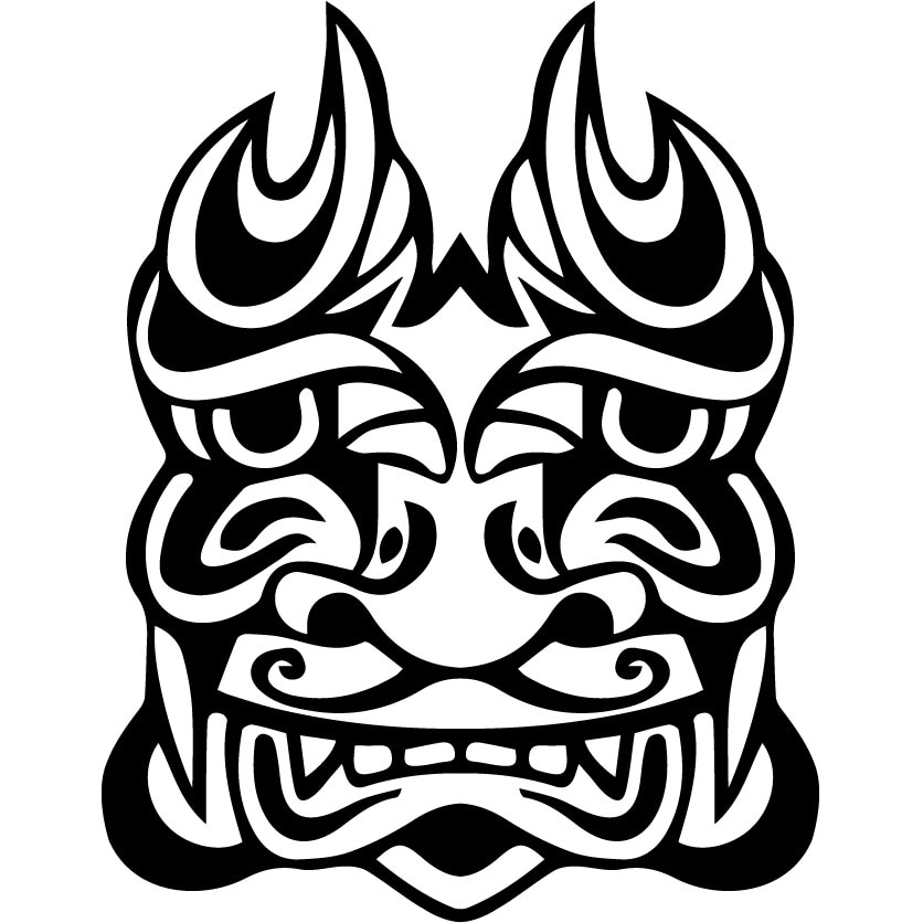 Zeul Tiki - Sticker Decorativ - Negru - 89 x 115 cm