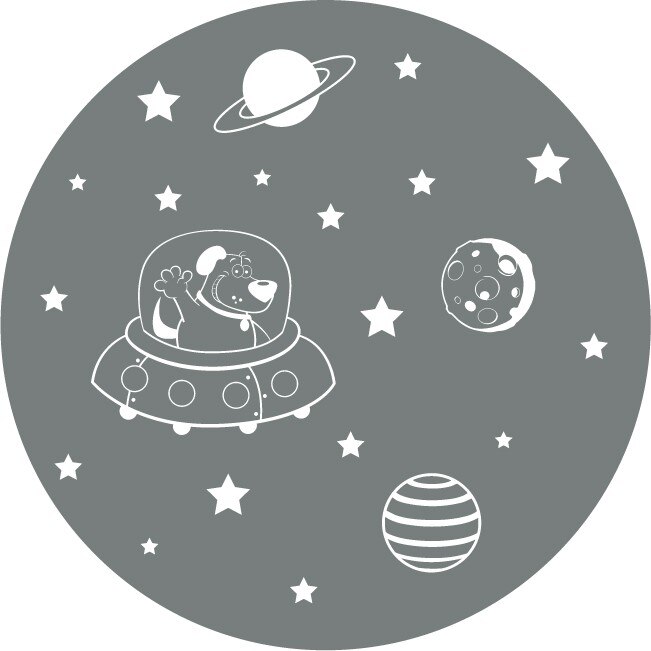 Laika - Sticker Decorativ - Gri Metal - 89 x 89 cm