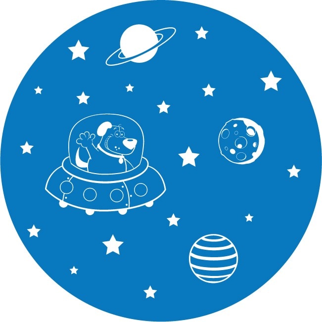 Laika - Sticker Decorativ - Albastru - 89 x 89 cm