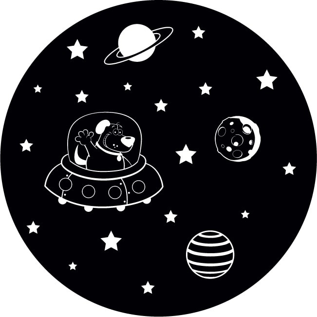 Laika - Sticker Decorativ - Negru - 89 x 89 cm