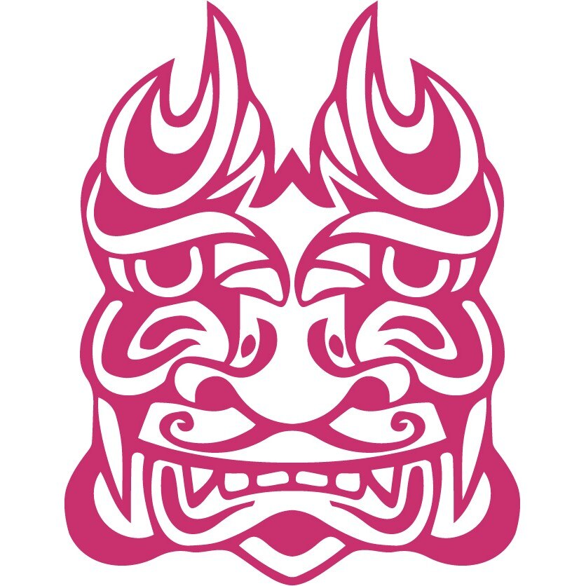 Zeul Tiki - Sticker Decorativ - Magenta - 89 x 115 cm