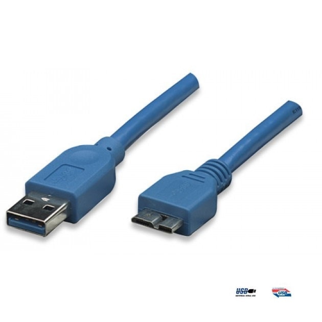 Cablu USB, Techly, USB 3.0, 1 m, Albastru